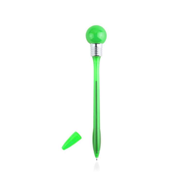 Transparent Colorful Bulb-Shaped Pen with Blue Ink - Light-up pen at wholesale prices