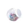 Transparent Paperclip Holder with White Lid - Small assorted supplies at wholesale prices