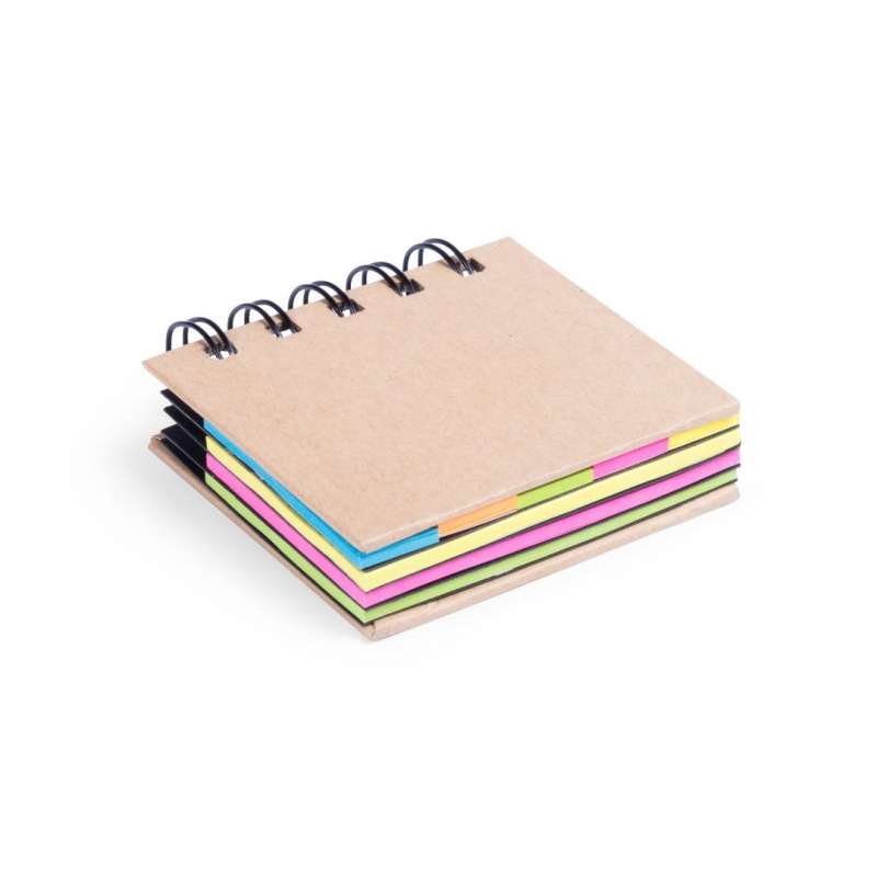 Spiral-Bound Sticky Note Pad, 7.6 x 8.3 cm at wholesale prices - Stationery item at wholesale prices
