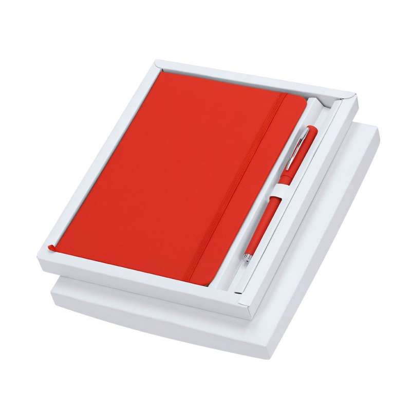 Soft Leather-Look Notebook Set with Pen - Accessory set at wholesale prices