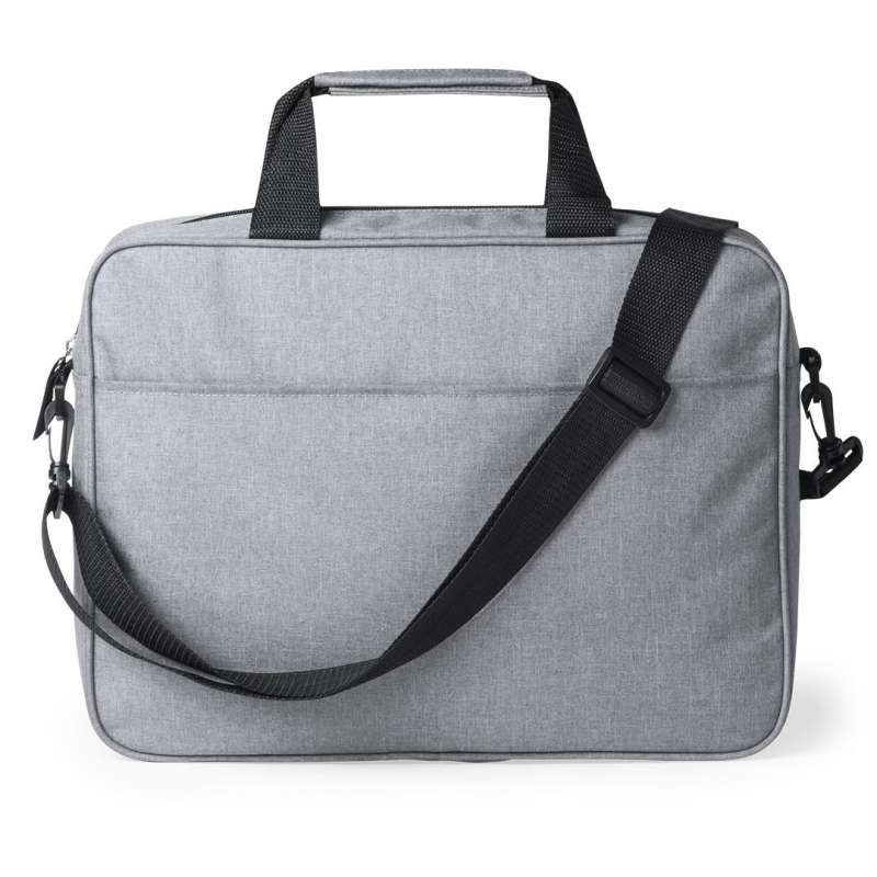 Gray Polyester Zip Document Holder with Strap - Bag at wholesale prices