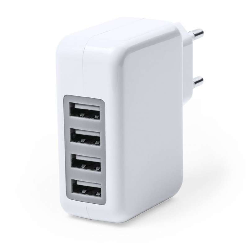 White 4-Port USB Wall Charger 3100 mA - Phone Accessories at wholesale prices