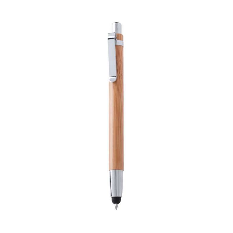 Jumbo blyertspennor i naturligt bambu med blå bläck - Stylo 2 i 1 till grossistpris