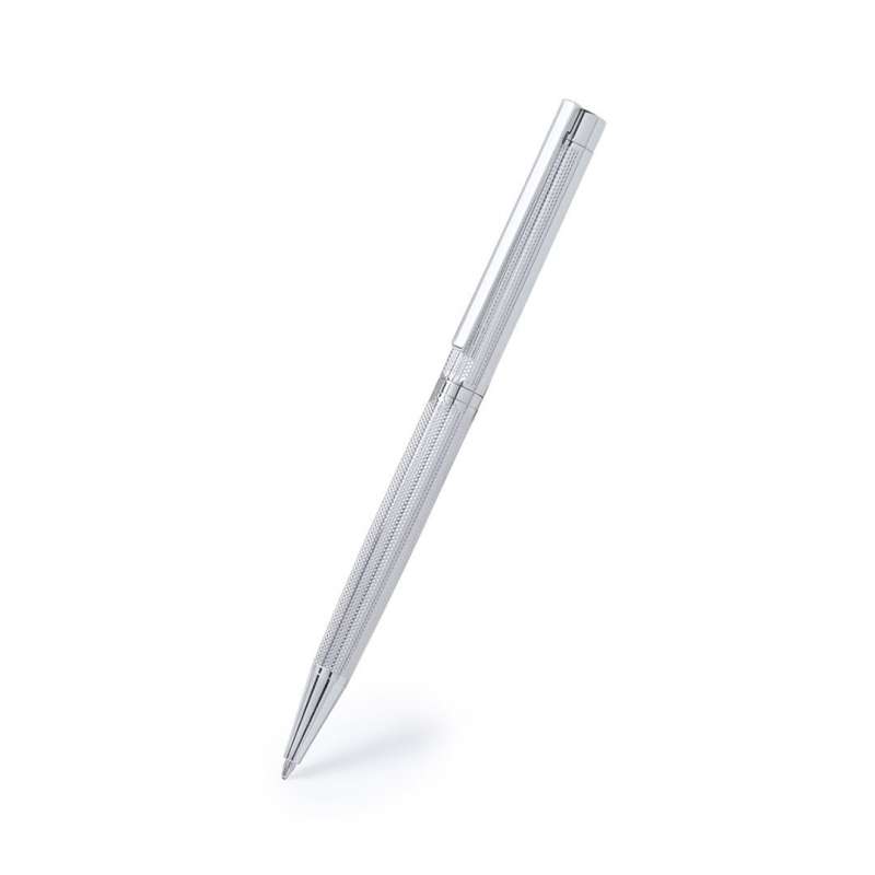 Elegant Silver Metal Ballpoint Pen with Case at wholesale prices - Ballpoint pen at wholesale prices