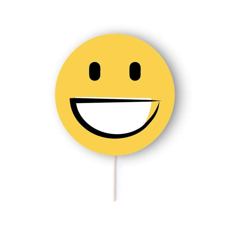 Selfie-Fächer Emoji - Gelb, Papier, 20 cm - Fotozubehör zu Großhandelspreisen