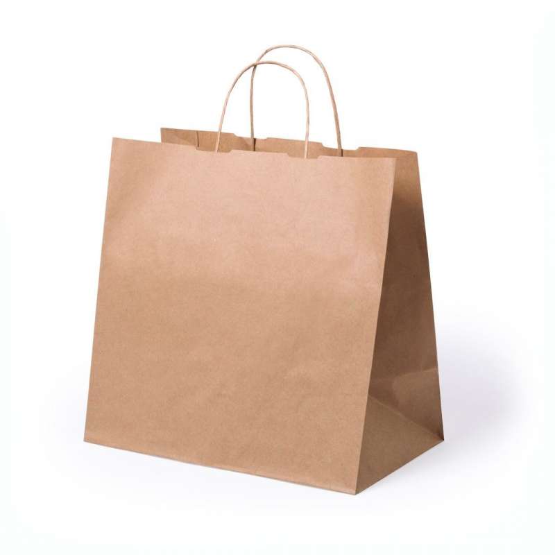 Papperspåse 80 g/m² med vik 29 x 30 x 18 cm till grossistpris - Naturlig väska till grossistpris