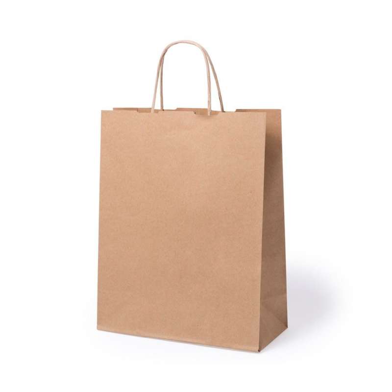 Natural Paper Bag with Reinforced Handles, 100g/m² - Natural bag at wholesale prices