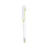 White Push Button Stylus Pen with Colorful Accents - 2-in-1 Pen at wholesale prices