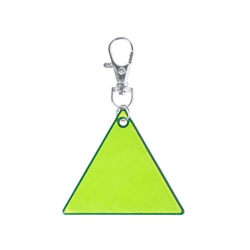 Reflective PVC Triangle Keychain with Clip - Glow-in-the-dark keychains at wholesale prices