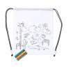 White Coloring Backpack with 5 Crayons - Backpack at wholesale prices White Coloring Backpack with 5 Crayons - Backpack at wholesale prices