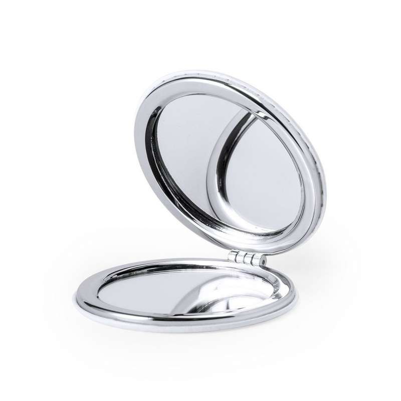 Foldable White Leather Makeup Mirror 1X/2X - Pocket mirror at wholesale prices