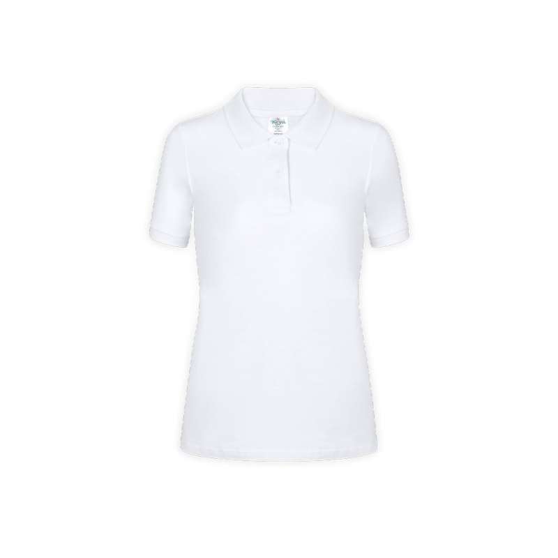 Women's White Cotton Pique Polo 180g - Short sleeve polo at wholesale prices