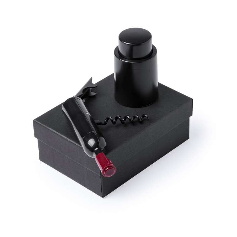 Wine Set with Bottle-Shaped Corkscrew at wholesale prices - Wine stopper at wholesale prices