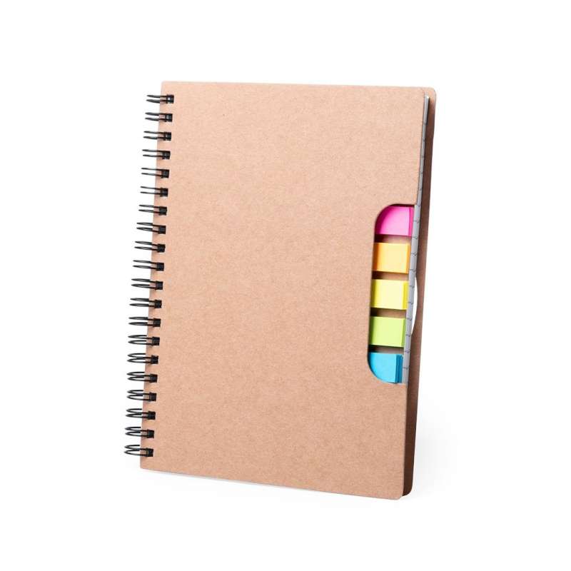 Recycled Spiral Notebook with Sticky Notes 17.7 x 14.6 cm - Sticky note at wholesale prices
