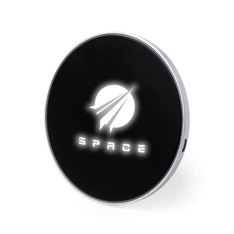 Cargador inalámbrico circular negro 10W - Accesorios de teléfono a precios de mayorista