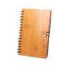 Bamboo Wood Ringed Notebook with Elastic Closure - Stationery item at wholesale prices