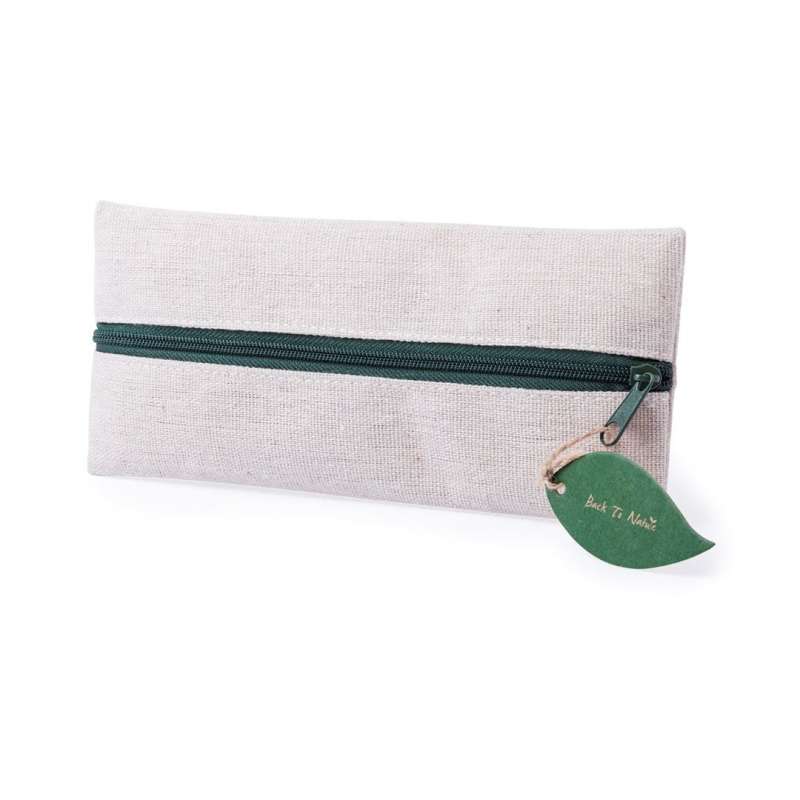 Trousse compatta in juta e cotone a prezzi all'ingrosso - Trousse per penne a prezzi all'ingrosso