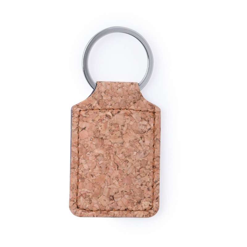 Porte-clés ecológico de corcho rectangular - Llavero de madera a precios de mayorista