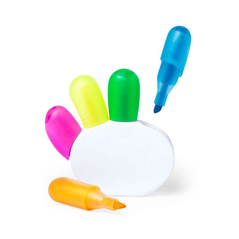 5-Piece Fluorescent Highlighter Set with Stand - Highlighter at wholesale prices