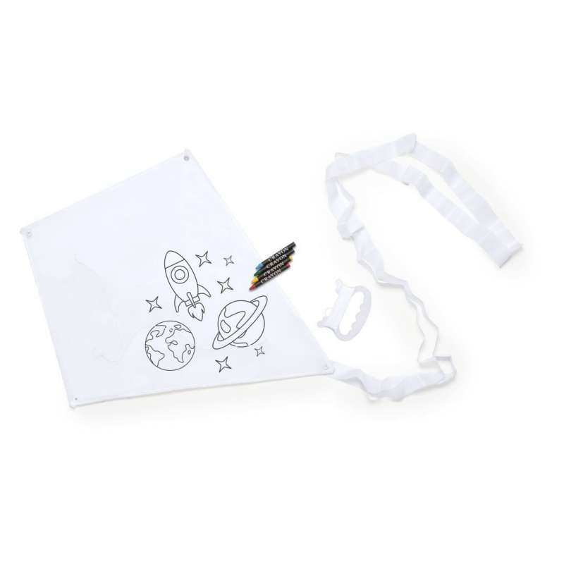 DIY Colorable 190T Polyester Kite with 4 Crayons at wholesale prices - Coloring set at wholesale prices