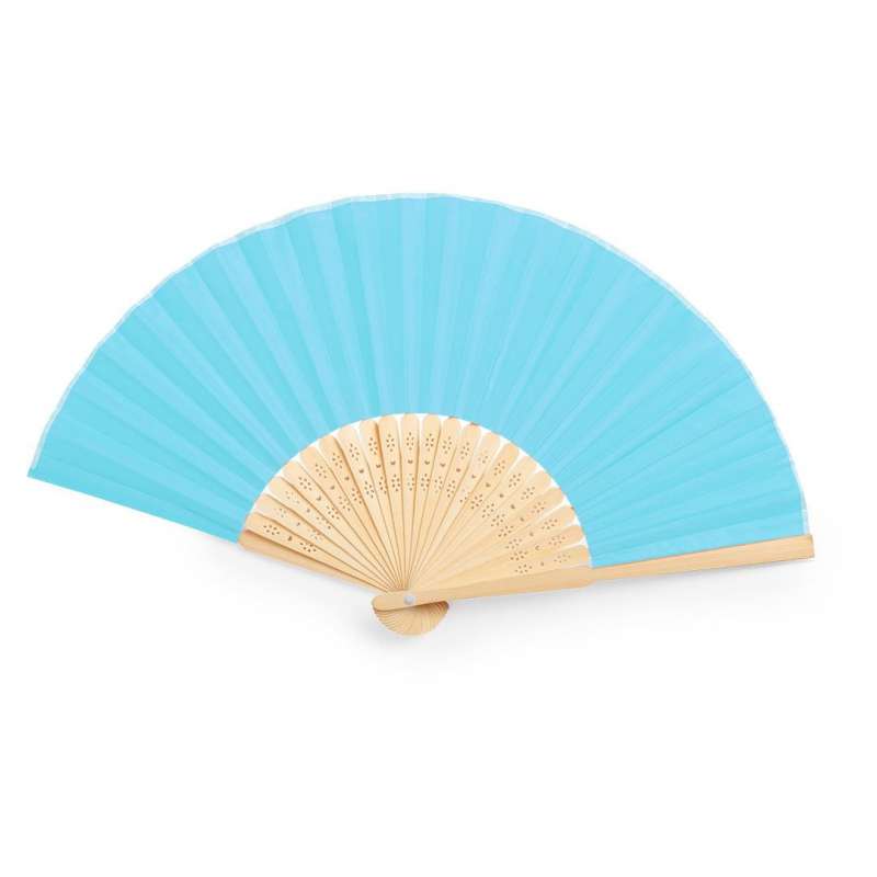190T Polyester Bamboo Hand Fan, Assorted Colors - Fan at wholesale prices