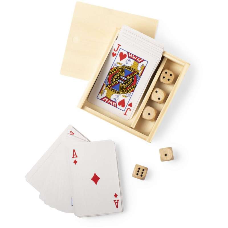 Wooden Board Game Set with French Cards - Wooden game at wholesale prices