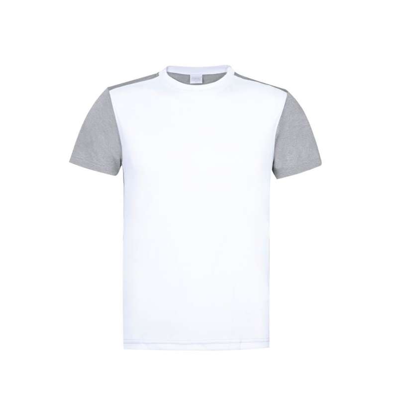 Men's Breathable Polyester Blend T-Shirt - White/Grey - High-tech accessory at wholesale prices