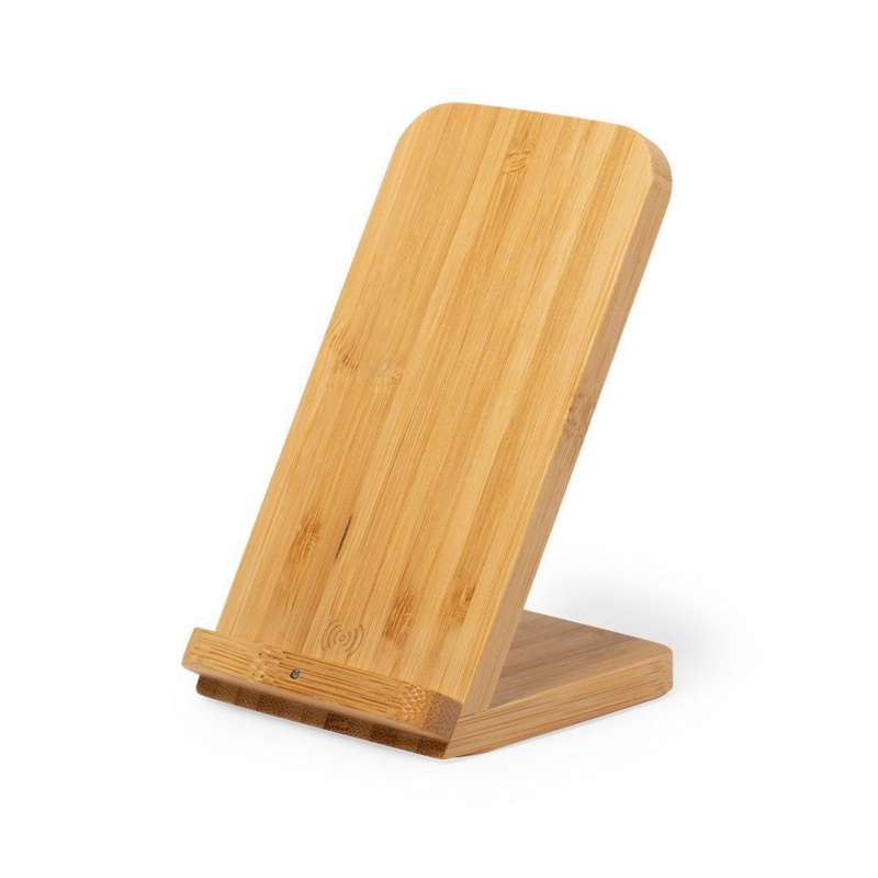 Wireless Bamboo Charger with Stand for Smartphones - Wooden product at wholesale prices