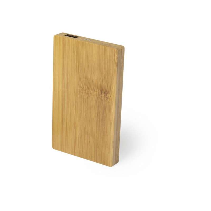Power Bank 5000 mAh em Bambu a preço grossista - Carregador a preço grossista