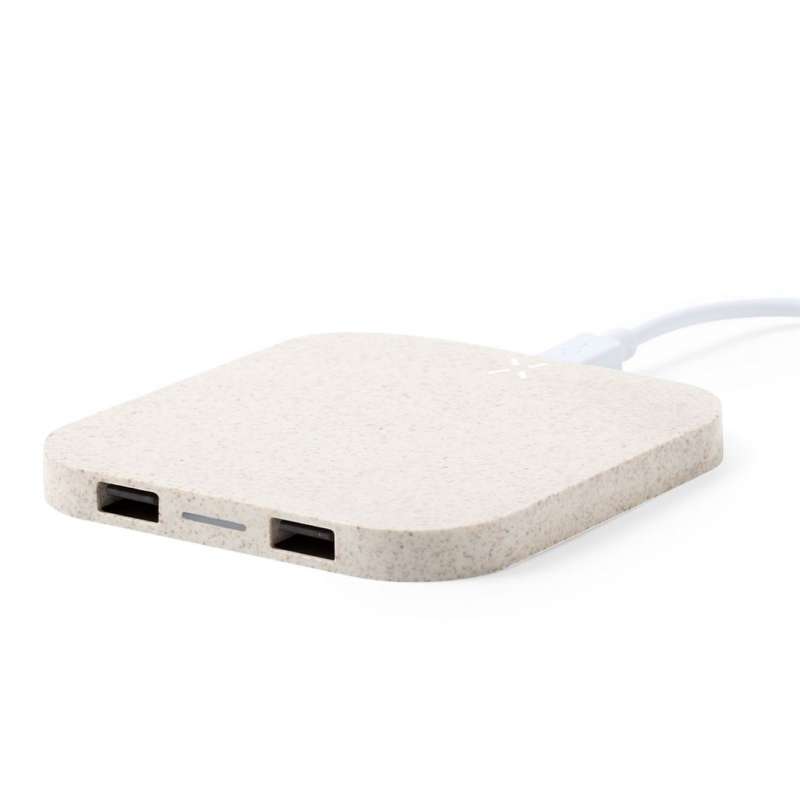 Eco-Friendly Wheat Straw Wireless Charger Hub - Phone Accessories at wholesale prices