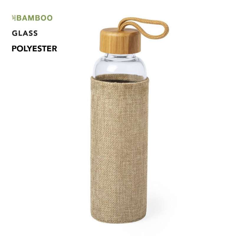 500ml Eco-Friendly Glass and Bamboo Bottle - Water bottle at wholesale prices