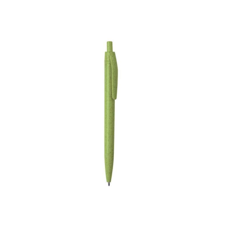 Eco-Friendly Wheat Straw Blue Ink Pen - Ballpoint pen at wholesale prices