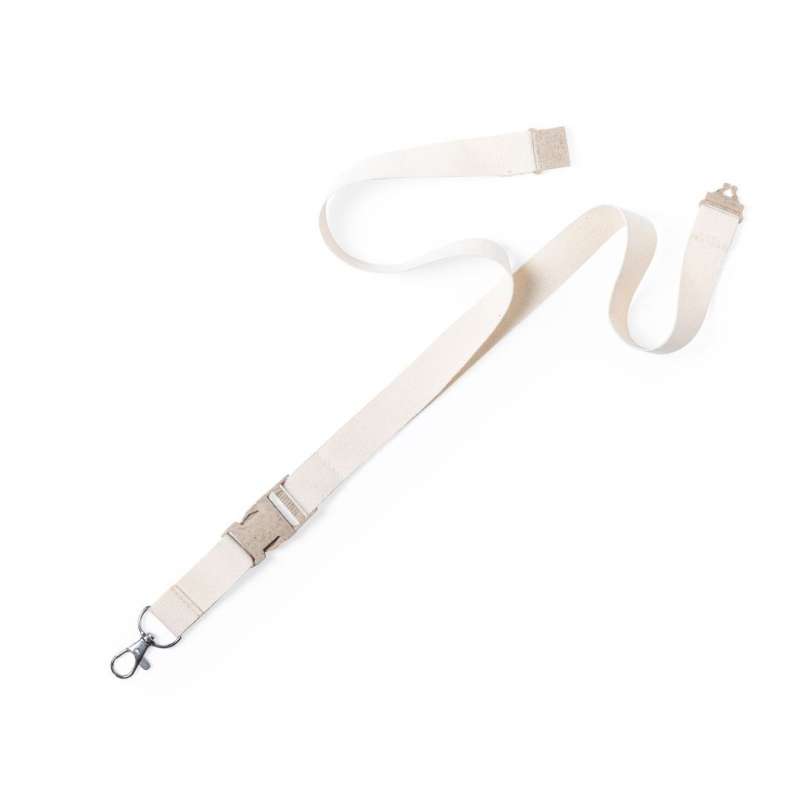 Lanyard in cotone naturale con moschettone a prezzi all'ingrosso - Articolo di cancelleria a prezzi all'ingrosso
