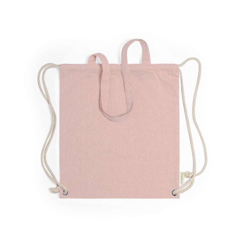 Recycled Cotton Drawstring Backpack 9kg Capacity - Recyclable accessory at wholesale prices