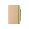 Recycled Cardboard Notebook 21x15 cm with Pen - Recyclable accessory at wholesale prices