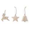 Set di 3 Decorazioni Natalizie in Legno - Accessorio di Natale a prezzi all'ingrosso