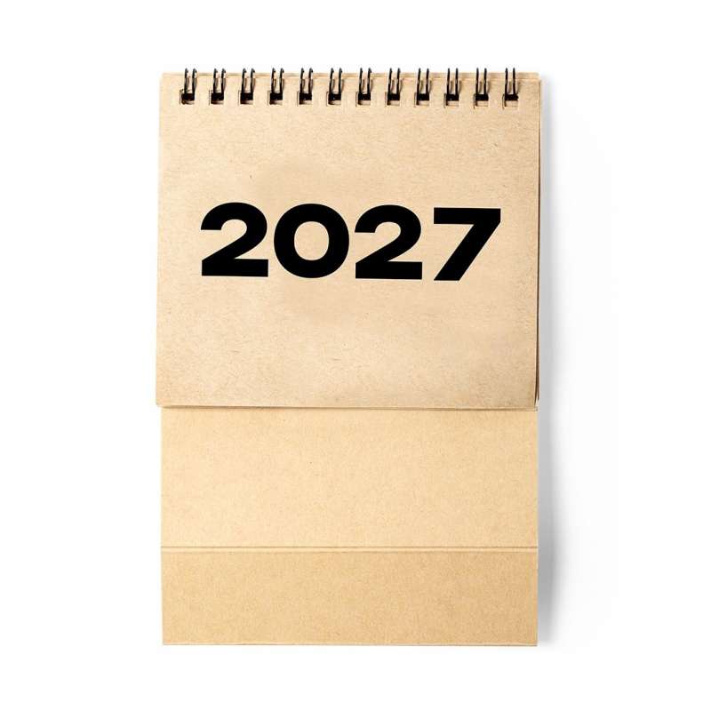 Recycled Cardboard Desk Calendar with Dual-Sided Marking - Recyclable accessory at wholesale prices