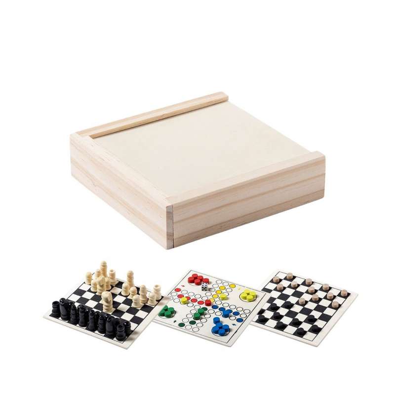 Natural Wood Parchess Game Set with 2 Boards - Wooden game at wholesale prices