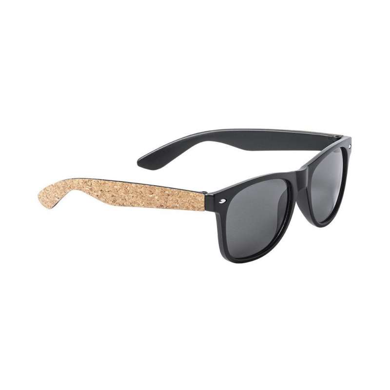 Black UV400 Sunglasses with Cork Arms - Sunglasses at wholesale prices
