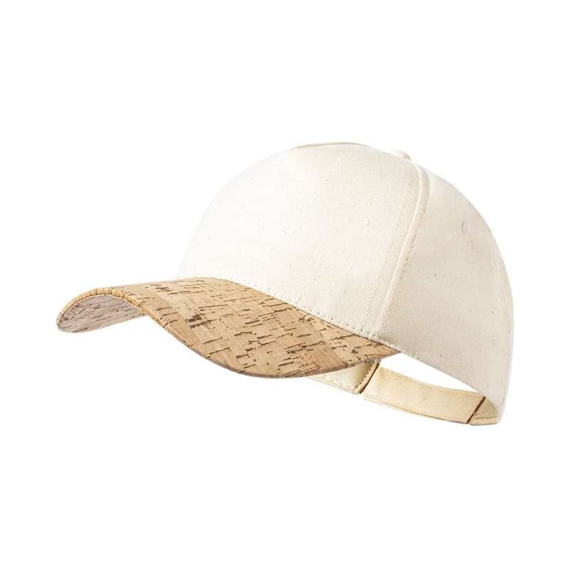 5-Panel Organic Cotton Cap with Cork Visor - Cap at wholesale prices