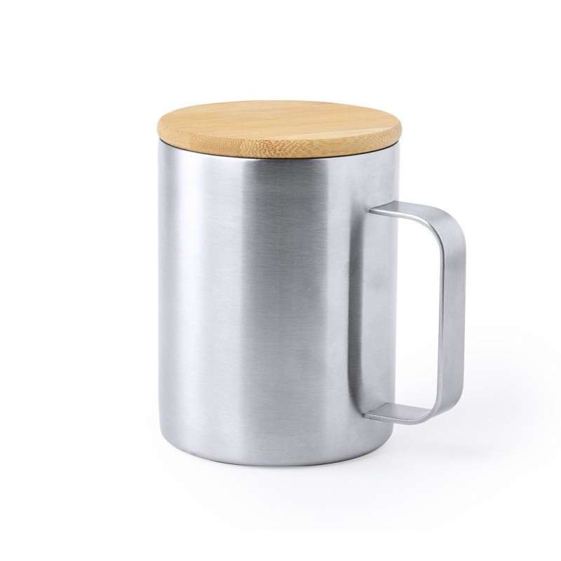 350ml Insulated Stainless Steel Mug with Bamboo Lid - Insulated mug at wholesale prices