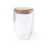 350ml Double-Wall Borosilicate Glass with Bamboo Lid - Glass at wholesale prices