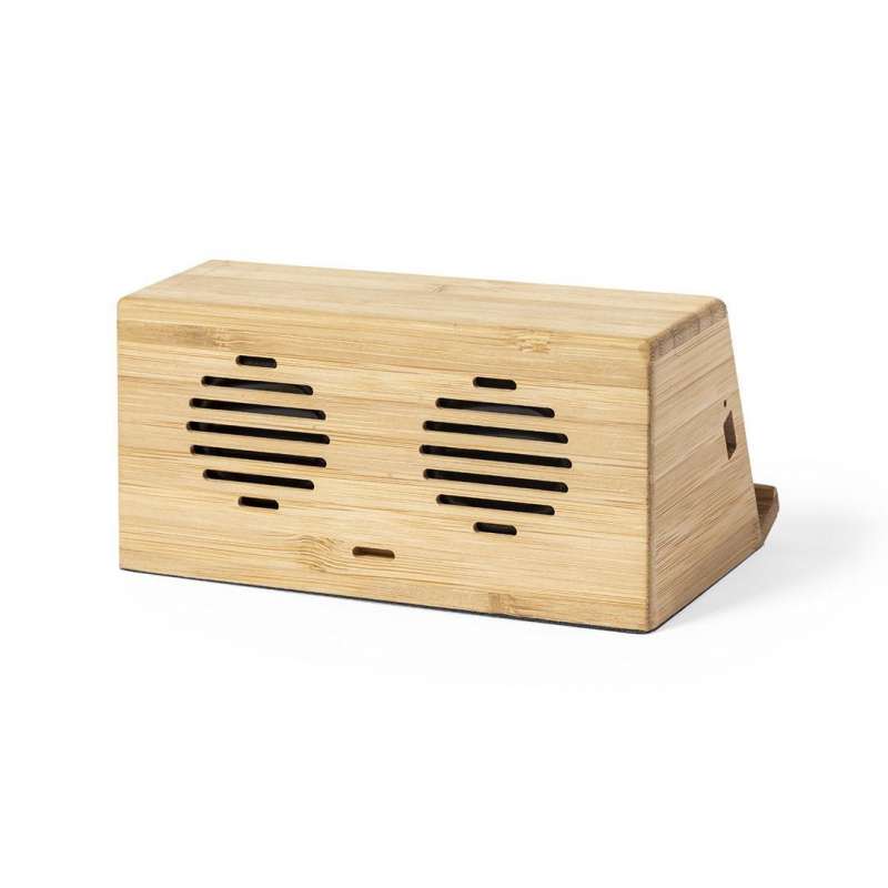 Wireless Charging Speaker with Bamboo Stand - Speaker at wholesale prices