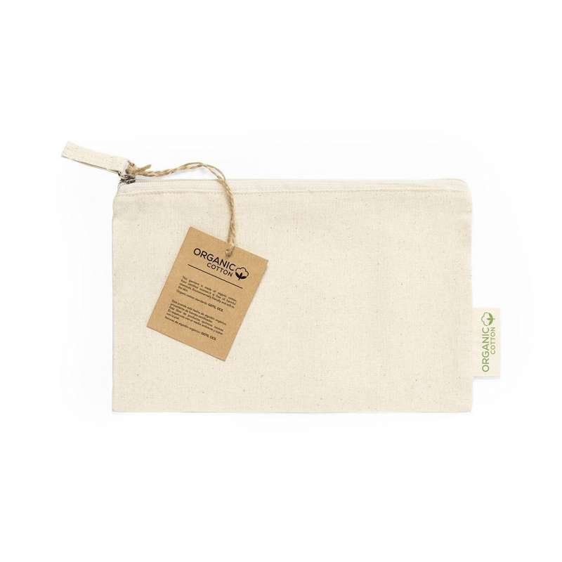 Necessaire de algodão natural 180g com fecho a preço grossista - Necessaire de toilette a preço grossista
