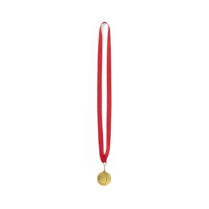 Medalha de Metal Dourada com Fita Vermelha - Produtos a preço grossista