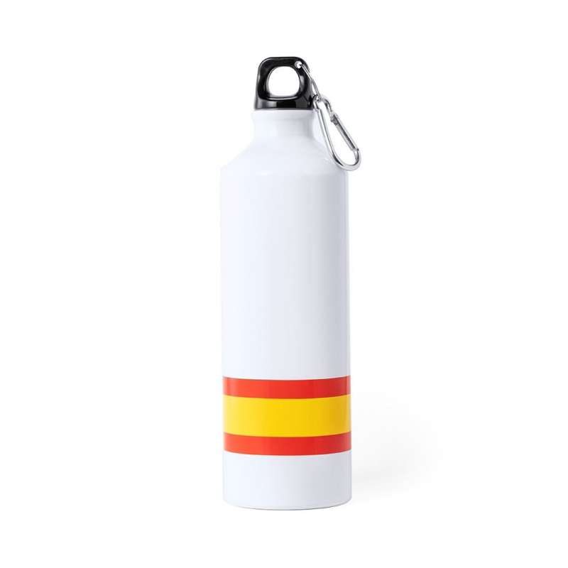 800ml White Aluminum Water Bottle with Carabiner - Bottle at wholesale prices
