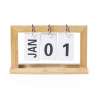 Bamboo Perpetual Calendar with Chrome Rings - Recyclable accessory at wholesale prices