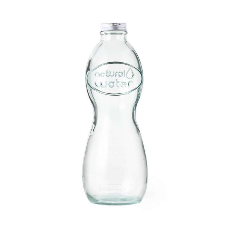 1-Liter Recycled Glass Bottle with Metal Cap - Recyclable accessory at wholesale prices