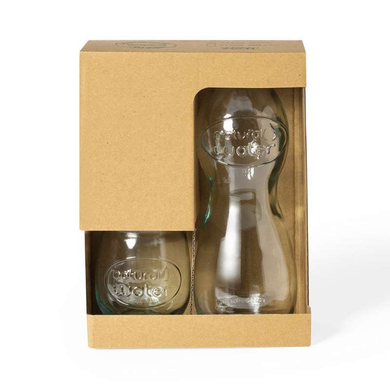 Conjunto de 2 Copos 400ml e Garrafa 1L - Vidro a preço grossista