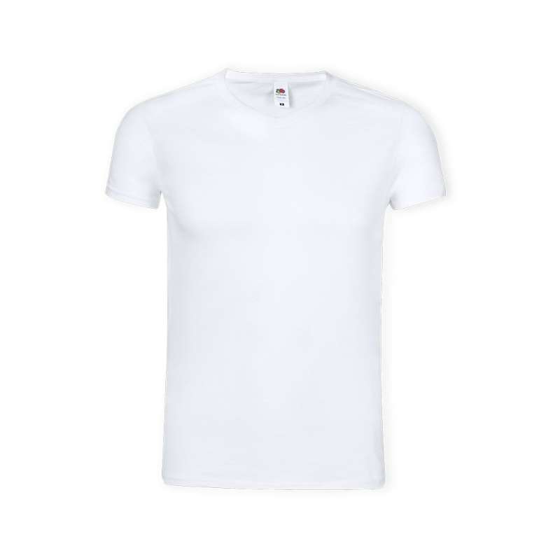 Witte T-Shirt Volwassenen V-Hals 140g/m2 - T-shirt tegen groothandelsprijzen